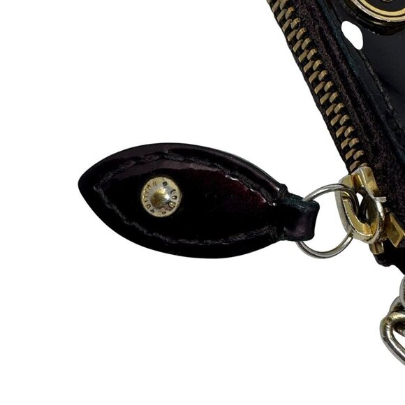 Louis Vuitton key ring coin pouch Vernis Bordeaux Pochette wallet patent leather - Picture 10 of 14